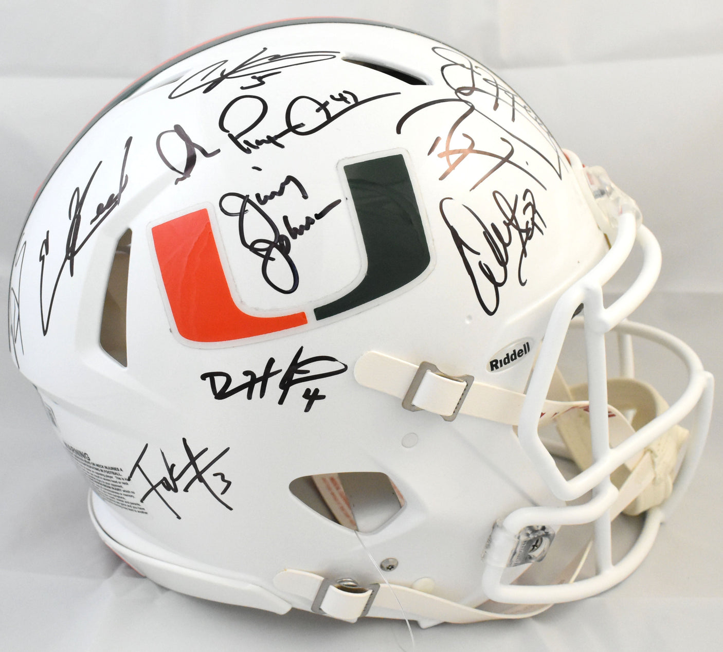 University of Miami Hurricanes Legends F/S Speed Authentic Helmet Beckett W Holo