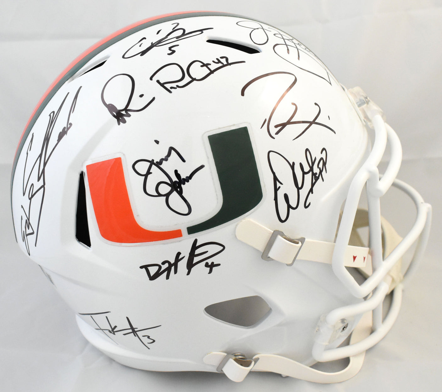 University of Miami Hurricanes Legends F/S Speed Helmet 11 Sigs - Beckett W Holo