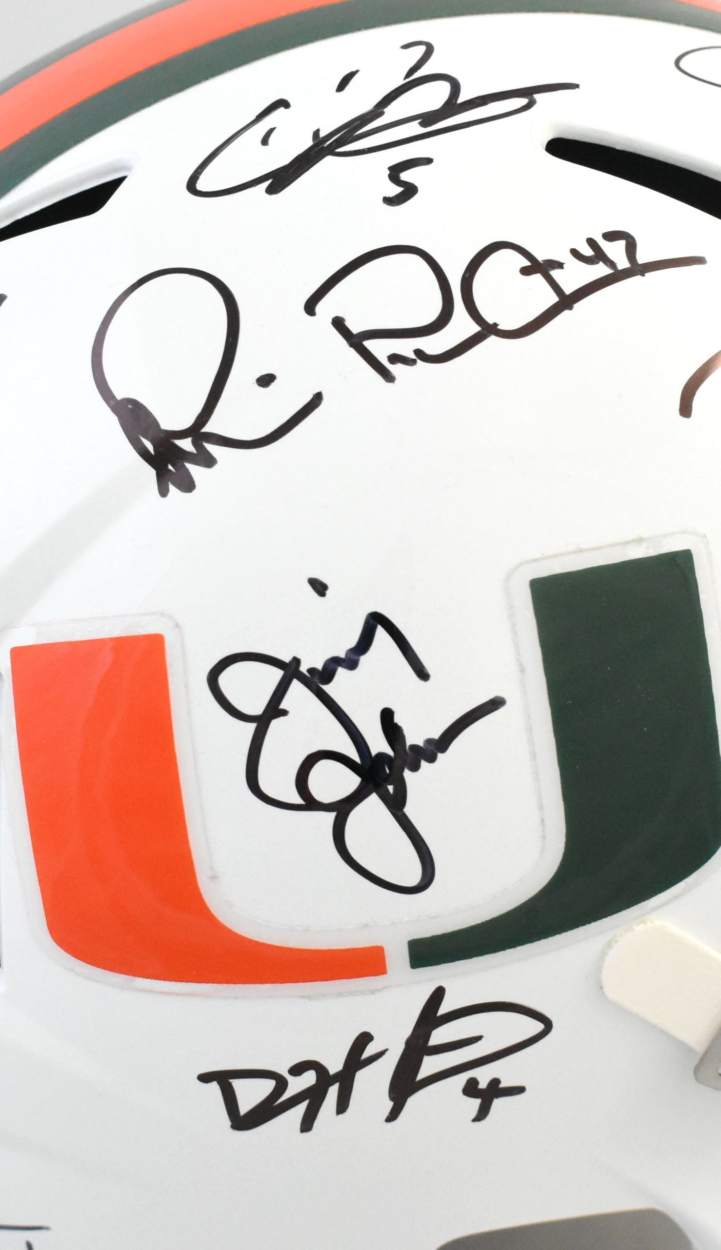 University of Miami Hurricanes Legends F/S Speed Helmet 11 Sigs - Beckett W Holo