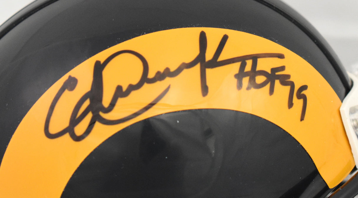 Eric Dickerson Autographed Rams Mini Helmet w/ HOF - Beckett Hologram