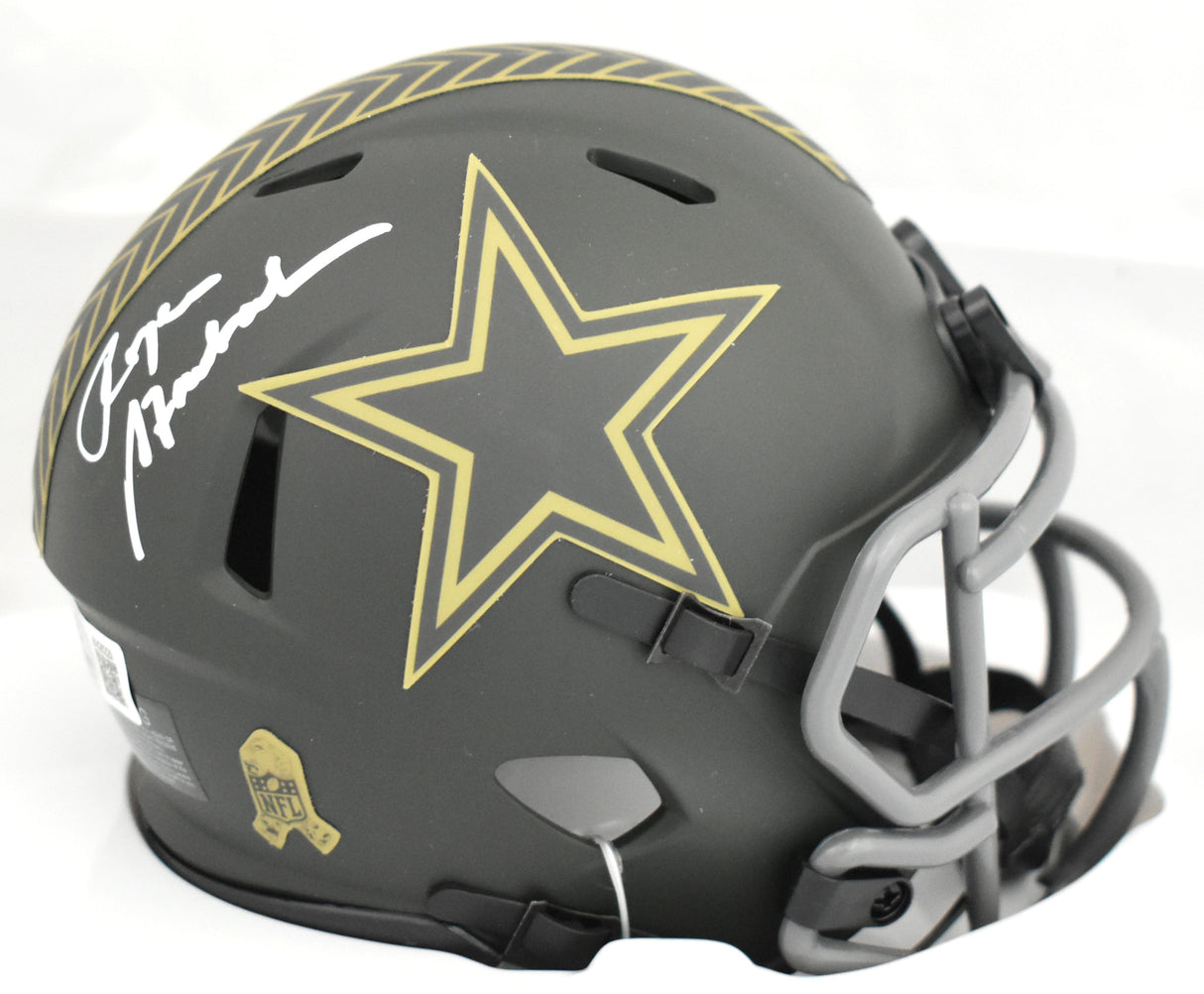 Roger Staubach Signed Dallas Cowboys Salute 2025 Speed Mini Helmet- Beckett Holo