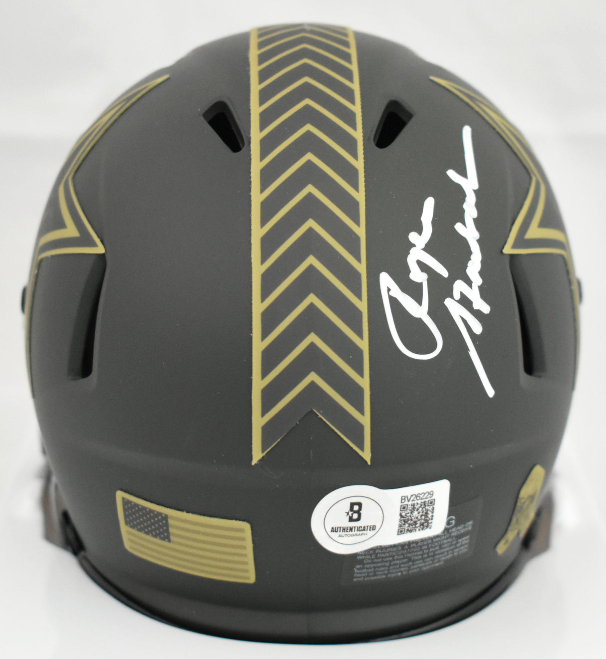 Roger Staubach Signed Dallas Cowboys Salute 2025 Speed Mini Helmet- Beckett Holo