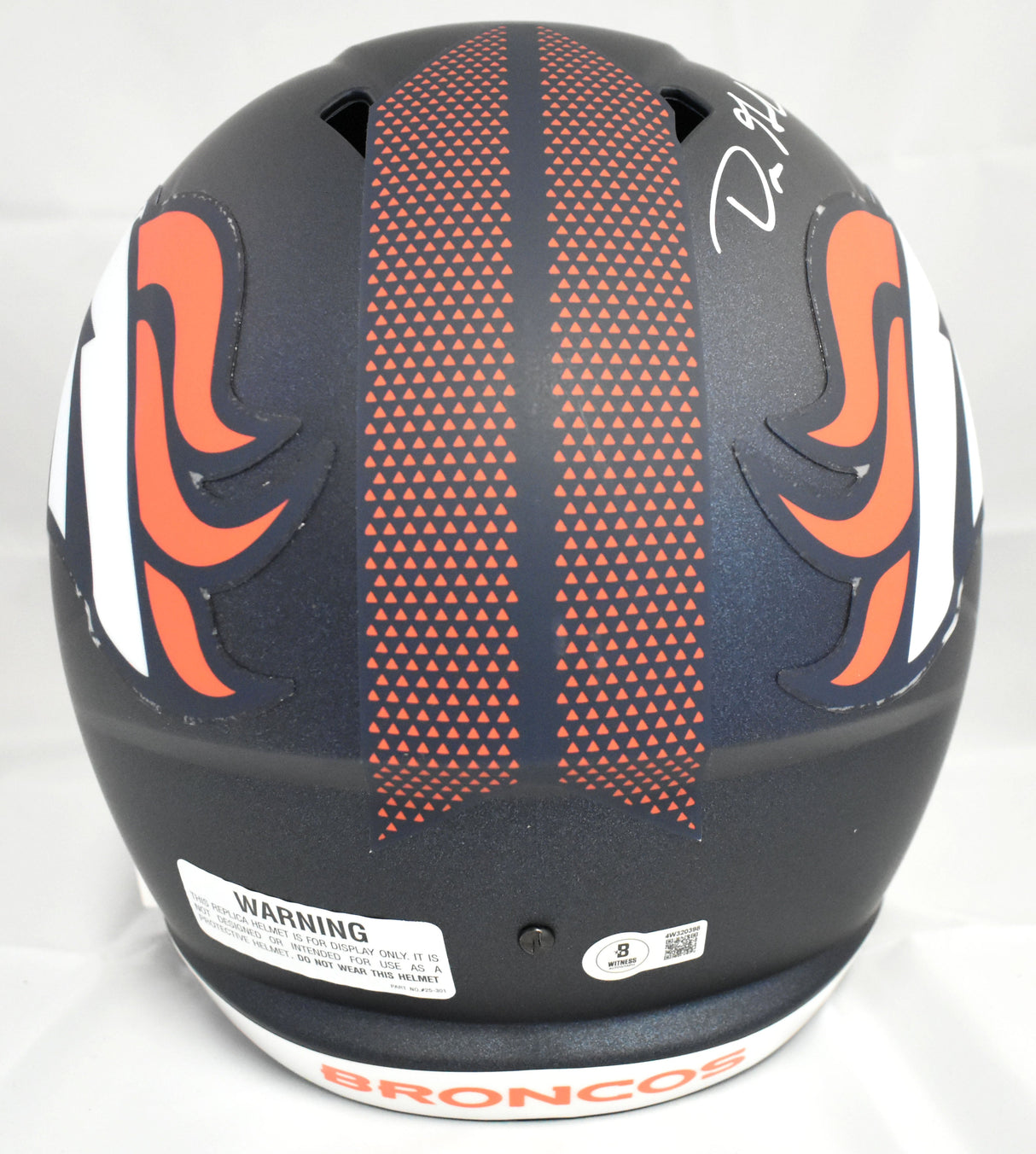Dre Greenlaw Autographed Denver Broncos F/S Speed Helmet - Beckett W Holo