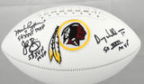Mark Rypien John Riggins Doug Williams Signed Redskins Logo Football - Beckett