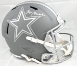 Roger Staubach Autographed Dallas Cowboys F/S Slate Speed Helmet - Beckett Holo