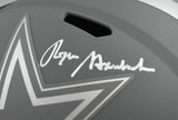 Roger Staubach Autographed Dallas Cowboys F/S Slate Speed Helmet - Beckett Holo