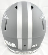 Roger Staubach Autographed Dallas Cowboys F/S Slate Speed Helmet - Beckett Holo