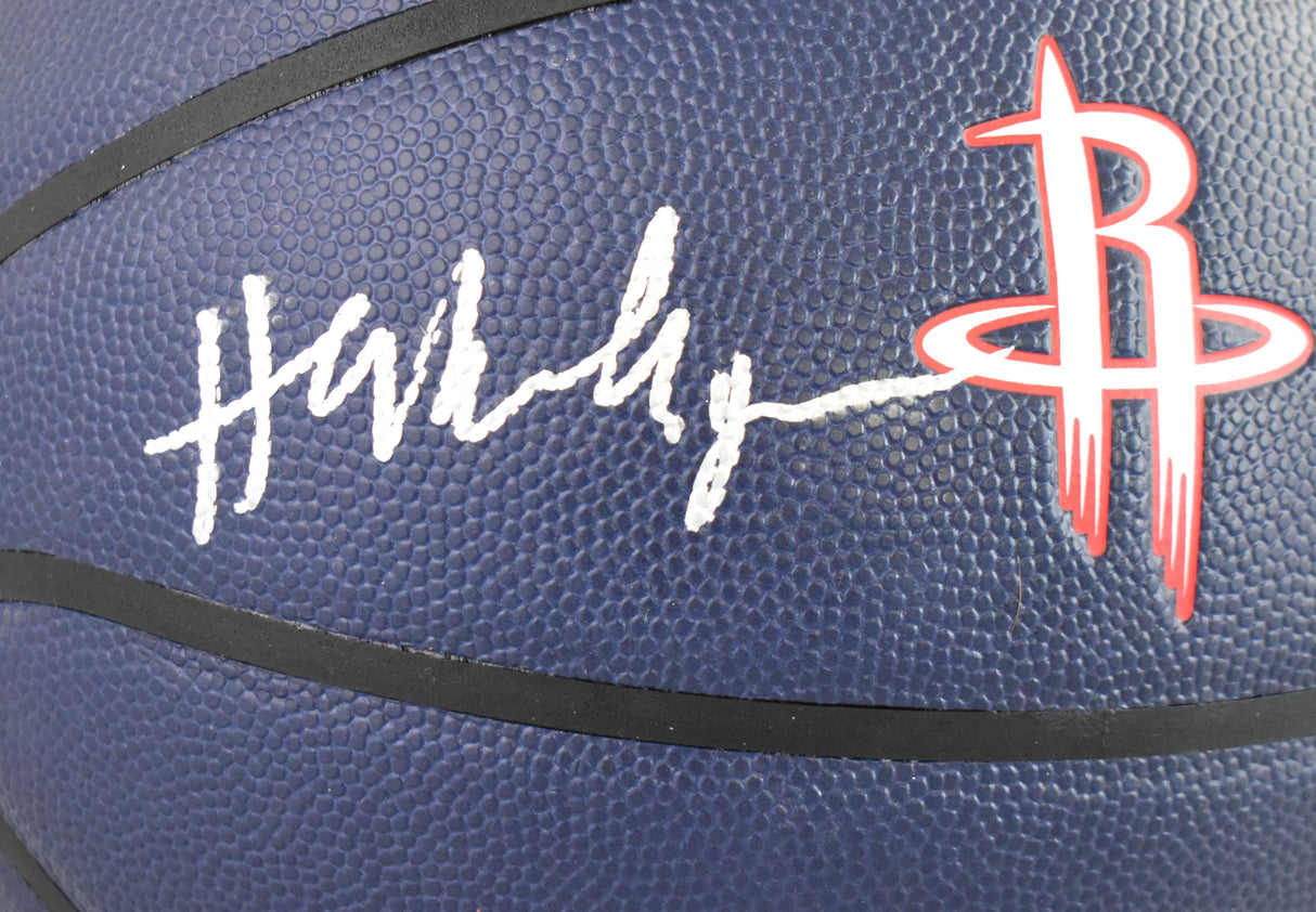 Hakeem Olajuwon Clyde Drexler Signed NBA Wilson City Edition Basketball- Beckett