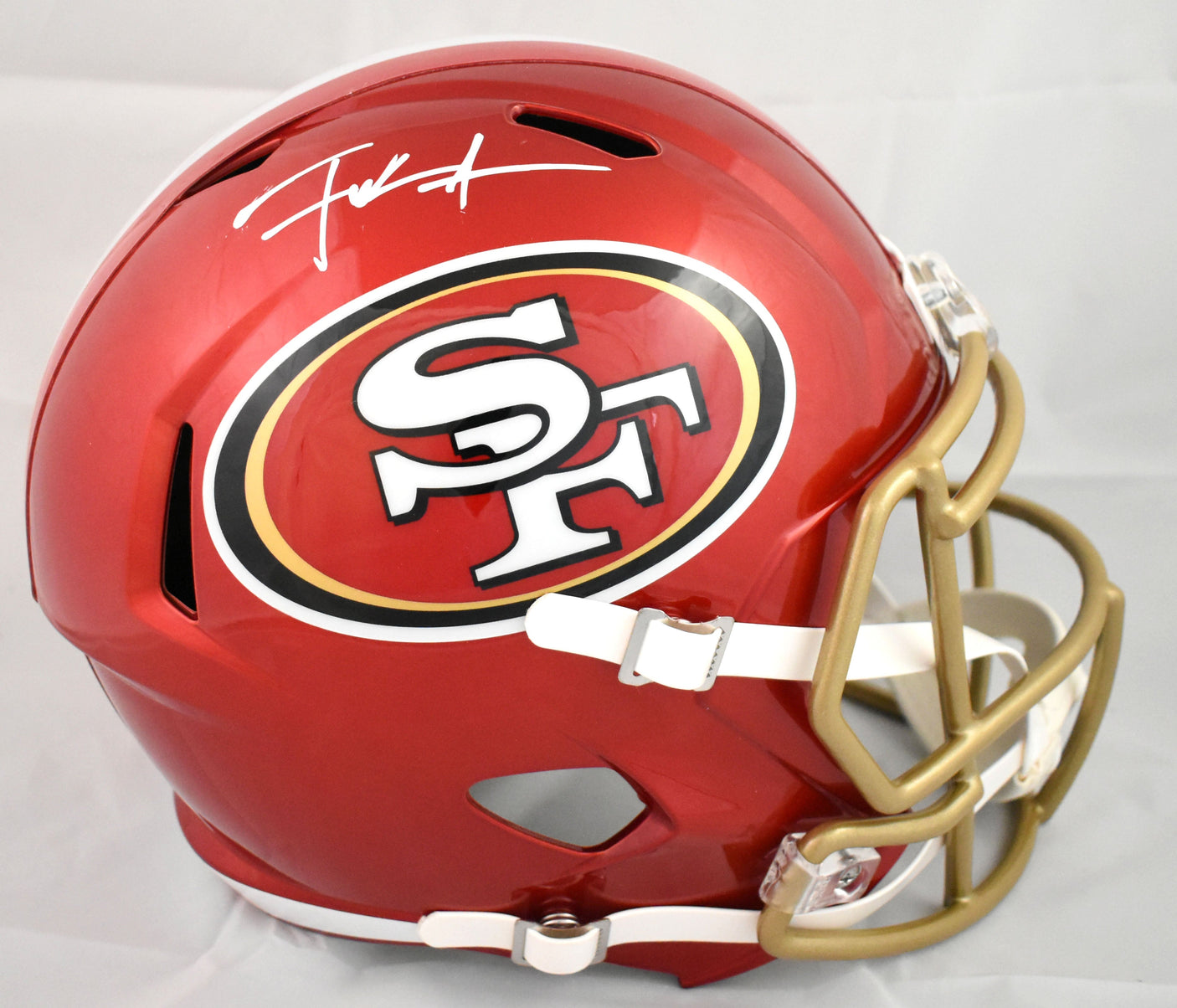 Frank Gore Autographed San Francisco 49ers F/S Flash Speed Helmet-Beckett W Holo