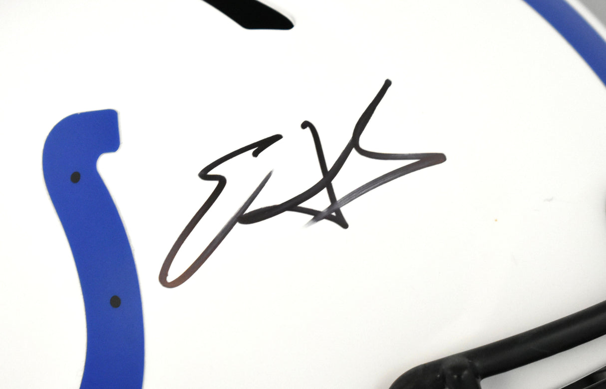Edgerrin James Autographed Colts F/S Lunar Speed Authentic Helmet-Beckett W Holo