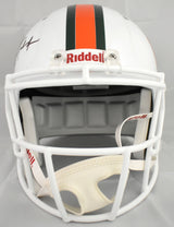 Edgerrin James Frank Gore Signed Miami Hurricanes F/S Speed Helmet BeckettW Holo