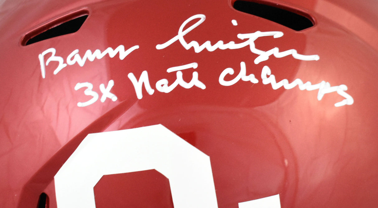 Barry Switzer Signed Oklahoma Sooners F/S Speed Helmet3x Natl Champs-Beckett W