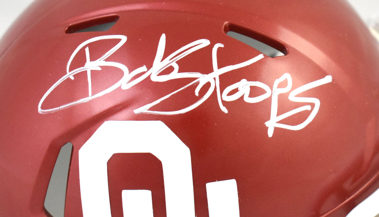 Bob Stoops Autographed Oklahoma Sooners Speed Mini Helmet - Beckett W Holo