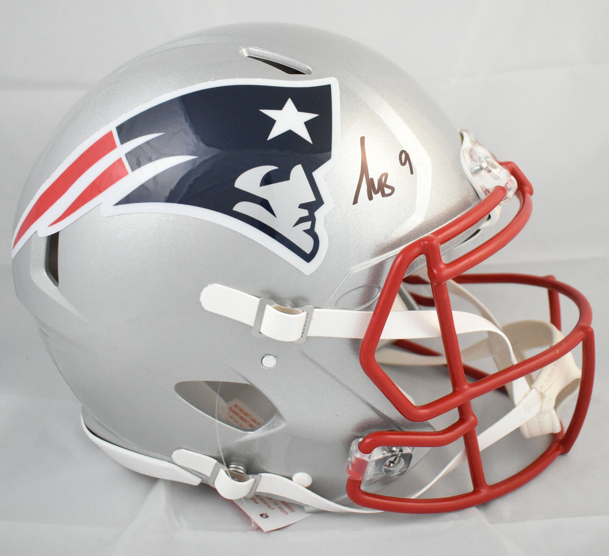Kayshon Boutte Signed Patriots F/S Speed Authentic Helmet- Beckett W Holo *Front