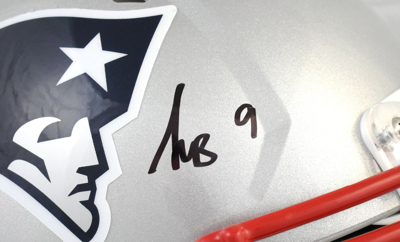 Kayshon Boutte Signed Patriots F/S Speed Authentic Helmet- Beckett W Holo *Front