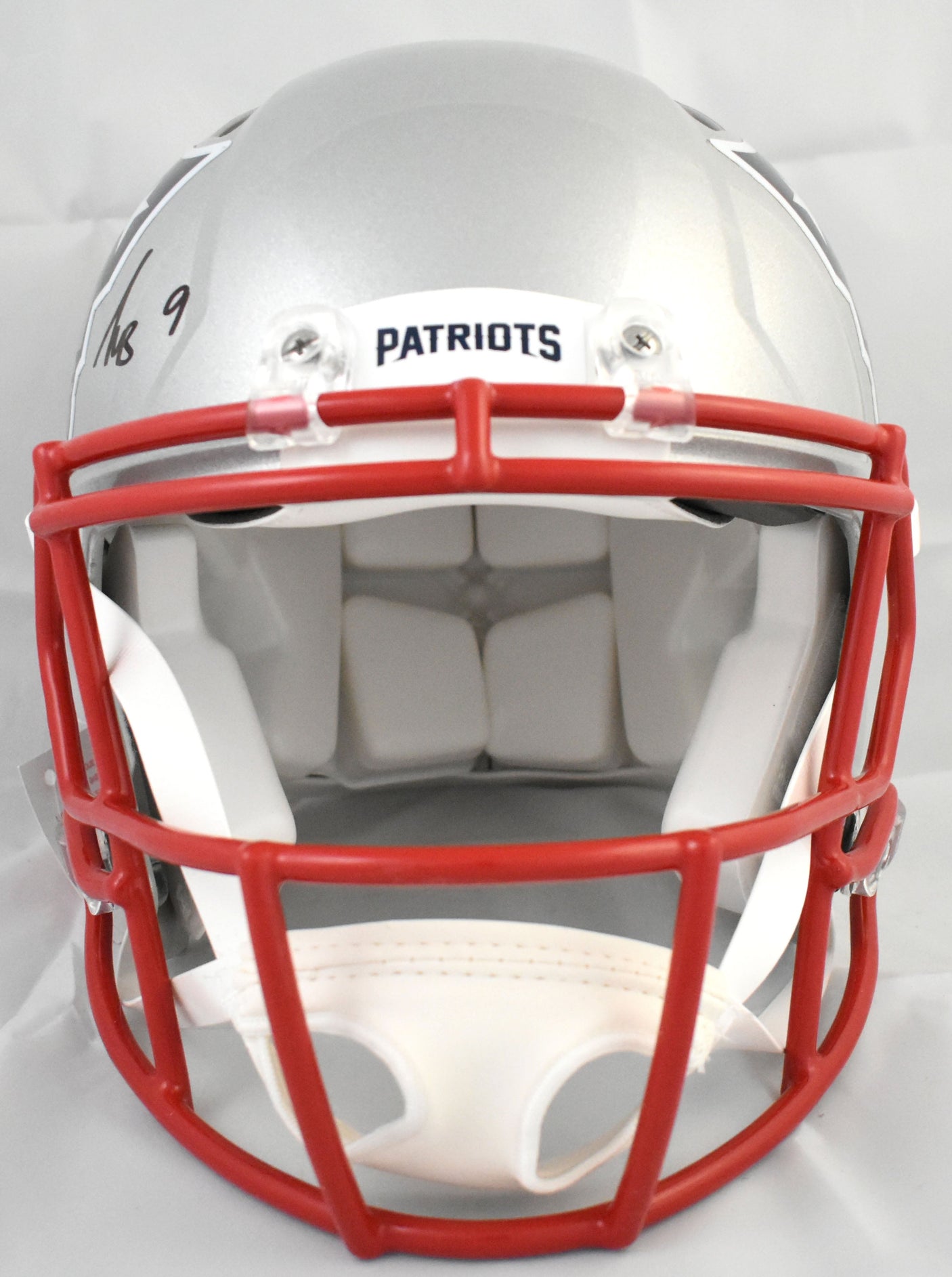 Kayshon Boutte Signed Patriots F/S Speed Authentic Helmet- Beckett W Holo *Front