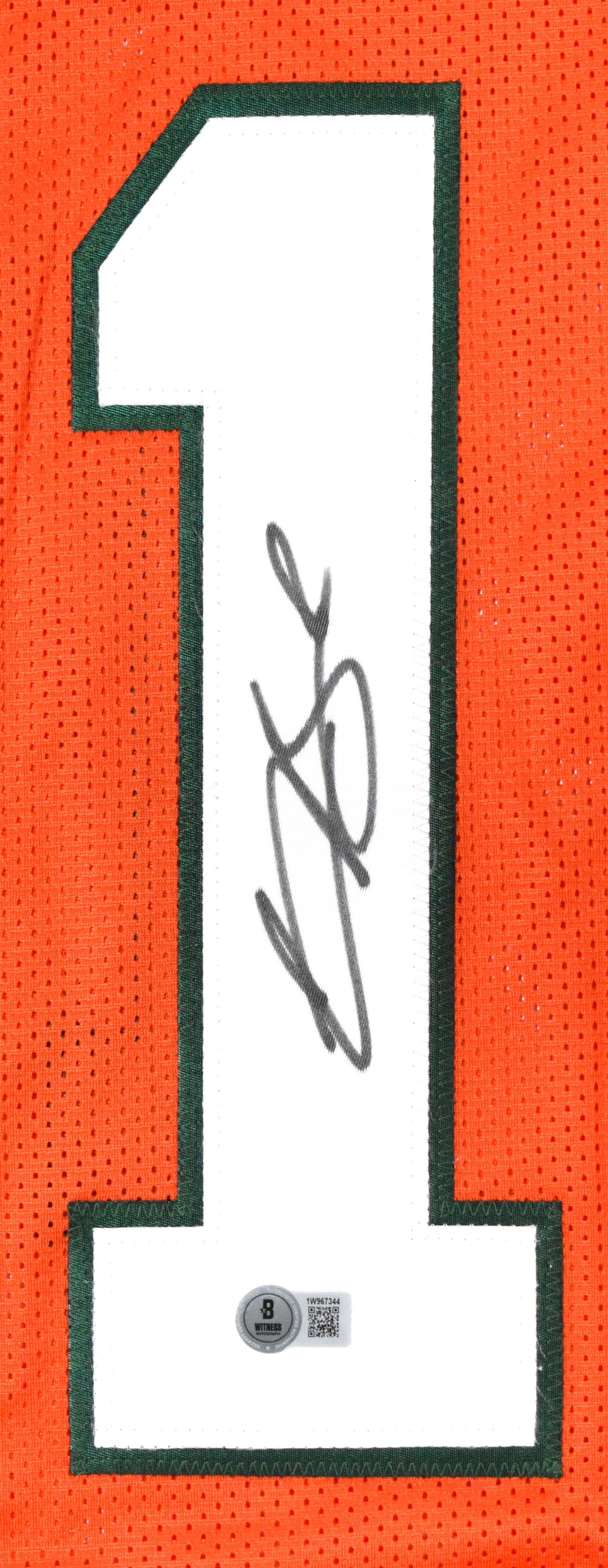 Carson Beck Autographed Orange College Style Jersey - Beckett W Hologram *Black