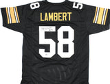 Jack Lambert Autographed Black Pro Style Jersey w/HOF - Beckett Hologram
