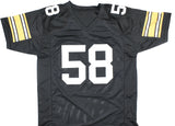 Jack Lambert Autographed Black Pro Style Jersey w/HOF - Beckett Hologram