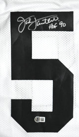 Jack Lambert Autographed White Pro Style Jersey w/HOF - Beckett Hologram *Silver