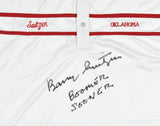 Barry Switzer Signed Oklahoma Custom Polo w/Boomer Sooner - Beckett W Holo