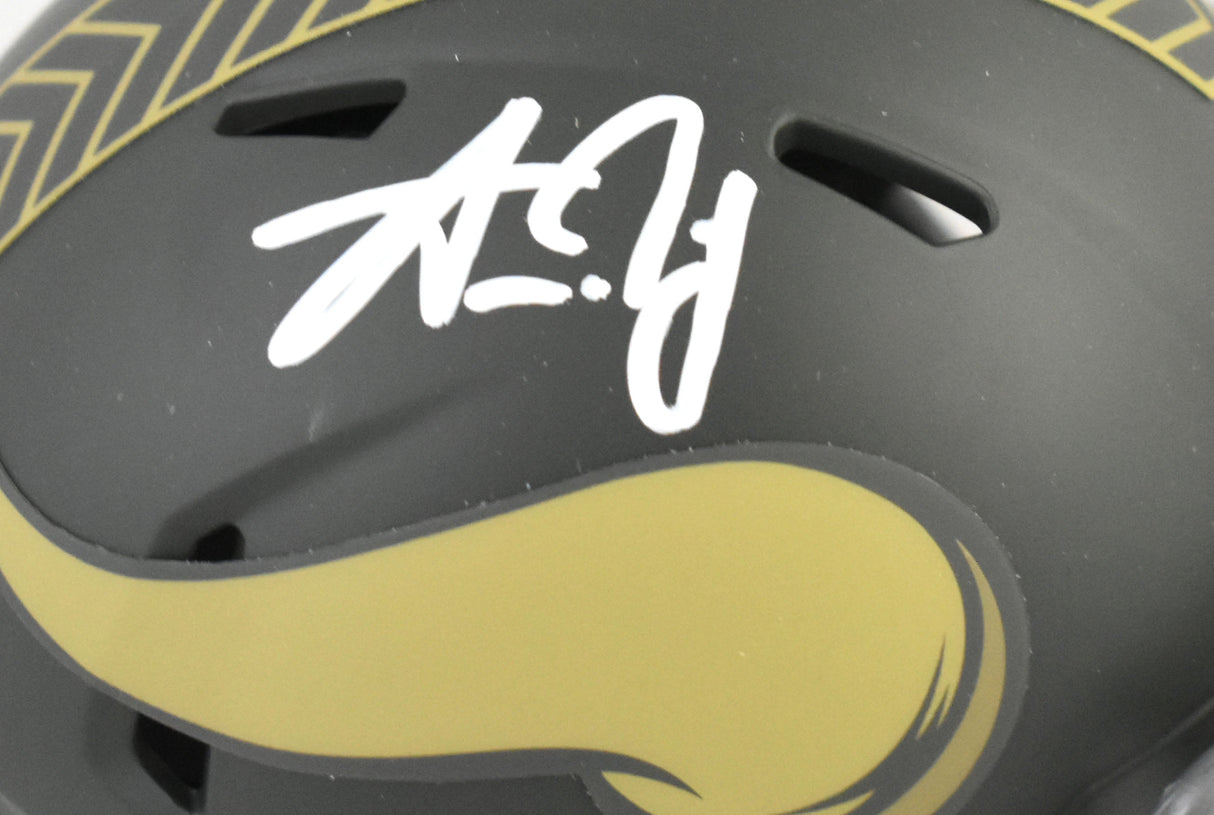 Aaron Jones Signed Minnesota Vikings Salute 2025 Speed Mini Helmet BeckettW Holo