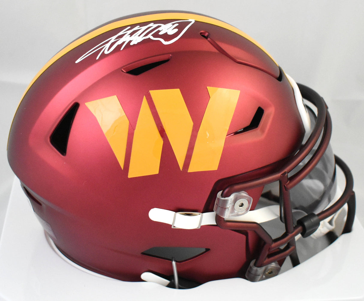 Adrian Peterson Autographed Commanders Mid-Size SpeedFlex Helmet- Beckett W Holo