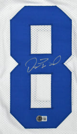Dez Bryant Autographed White Pro Style Jersey - Beckett W Holo *Silver *Stained