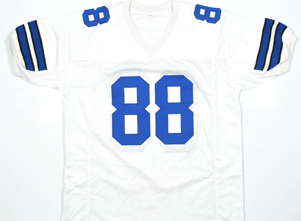 Dez Bryant Autographed White Pro Style Jersey - Beckett W Holo *Silver *Stained