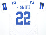 Emmitt Smith Autographed White Pro Style Jersey - Beckett W Hologram *Silver