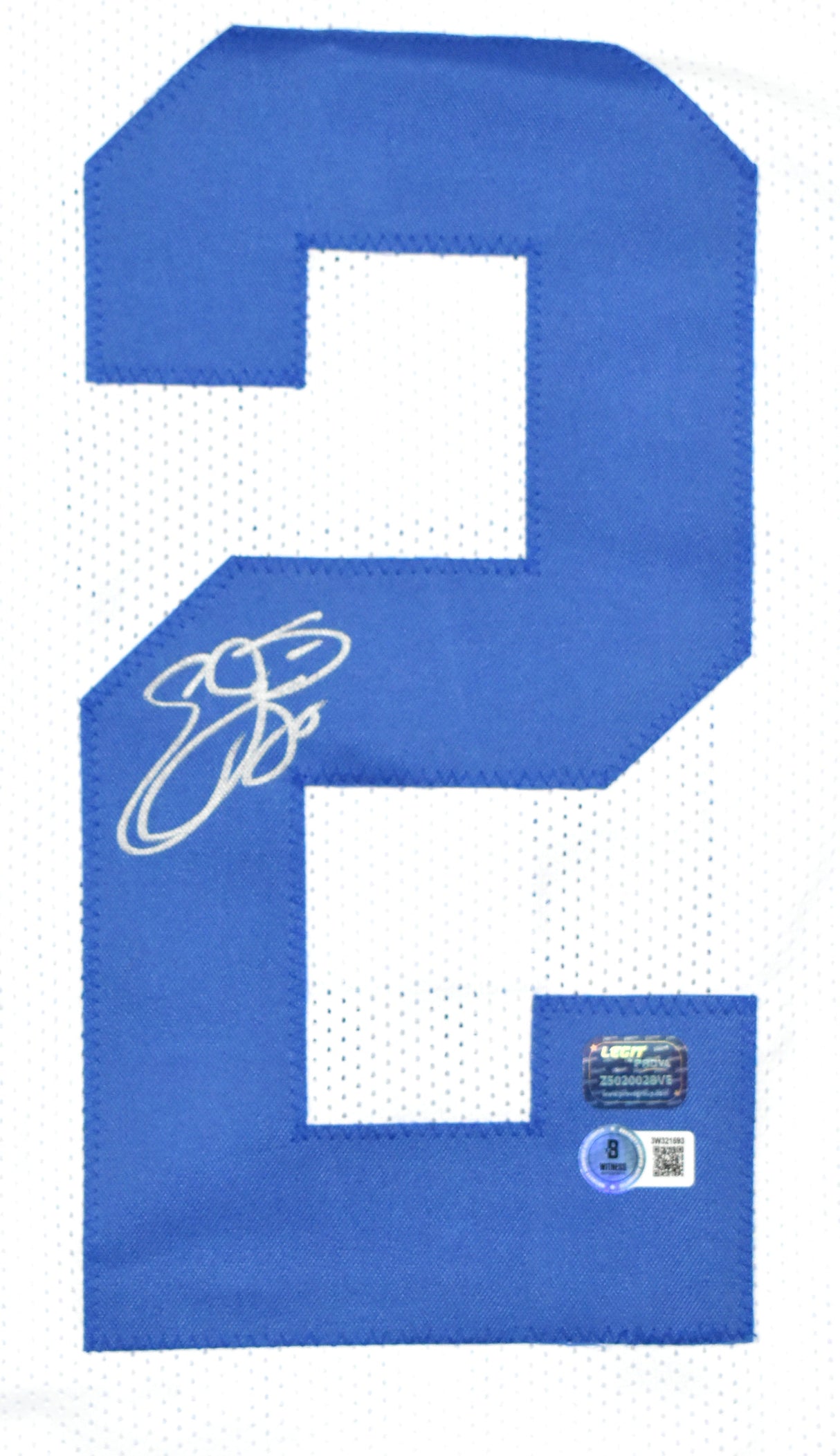 Emmitt Smith Autographed White Pro Style Jersey - Beckett W Hologram *Silver