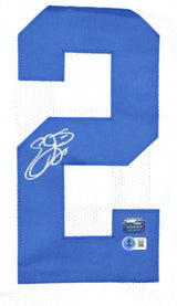 Emmitt Smith Autographed White Pro Style Jersey - Beckett W Hologram *Silver