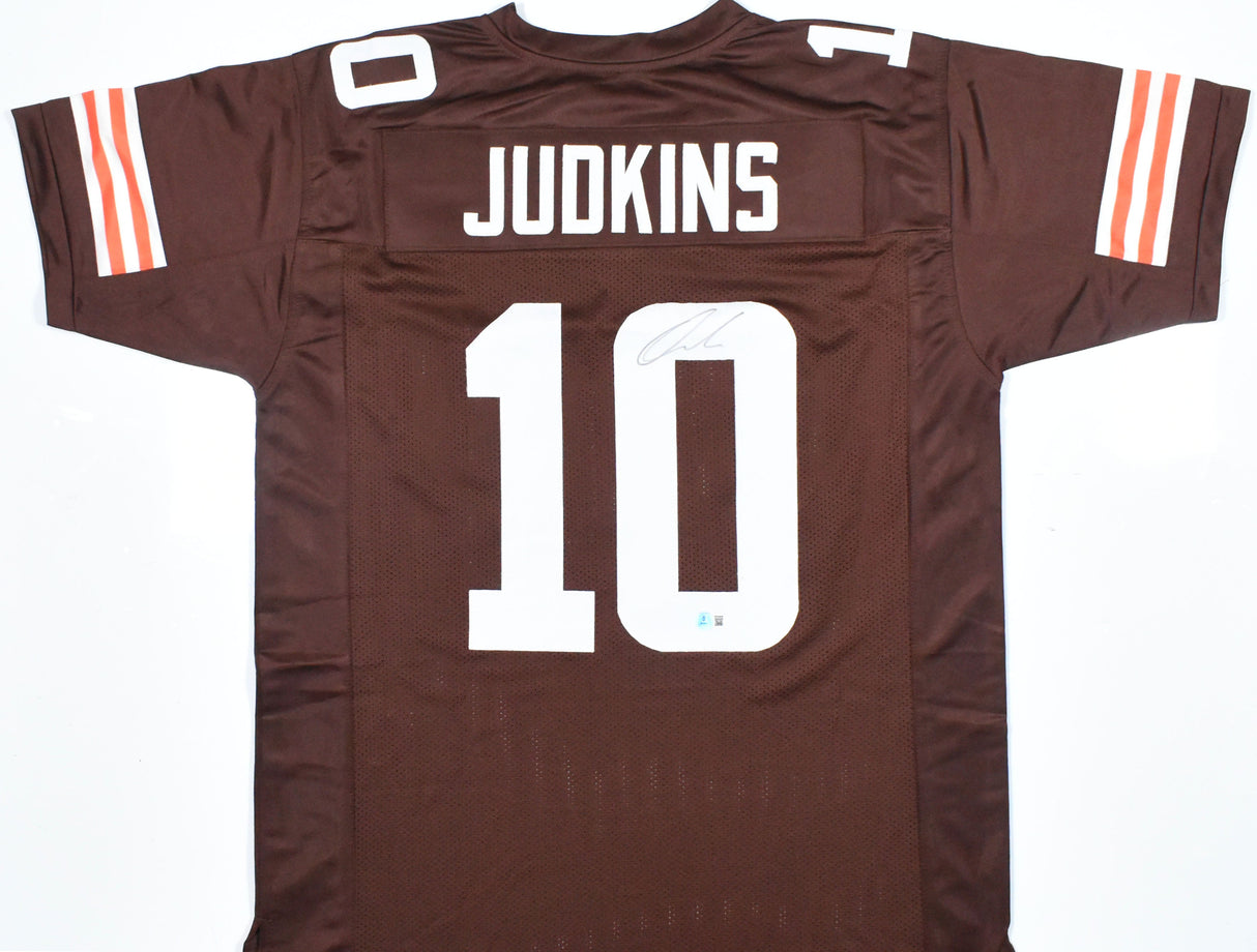 Quinshon Judkins Autographed Brown Pro Style Jersey - Beckett W Hologram *Black