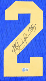 Eric Dickerson Autographed Blue Pro Style Jersey - Beckett W Hologram *Black