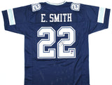 Emmitt Smith Autographed Blue Pro Style Jersey - Beckett W Hologram *Black