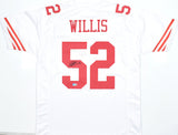 Patrick Willis Autographed White Pro Style Jersey - Beckett W Hologram *Black
