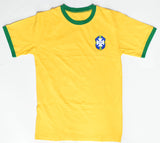 Pele Autographed Brazil Home Soccer Jersey #10 - Beckett Holo *XL