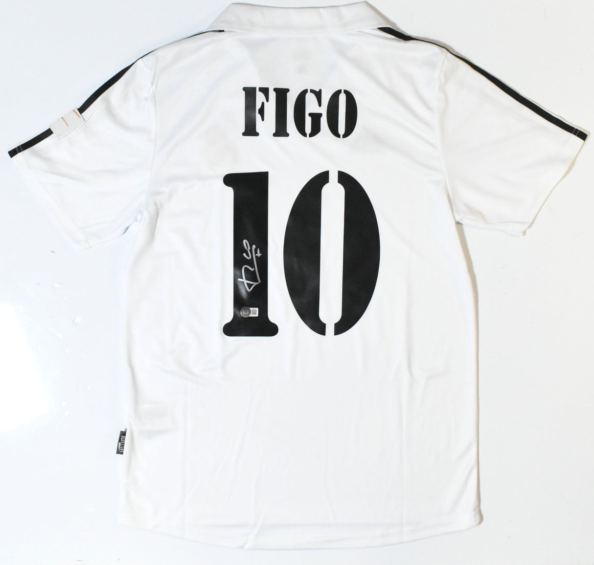 Luis Figo Autographed Real Madrid CF Home Soccer Jersey #10 - Beckett Holo *L