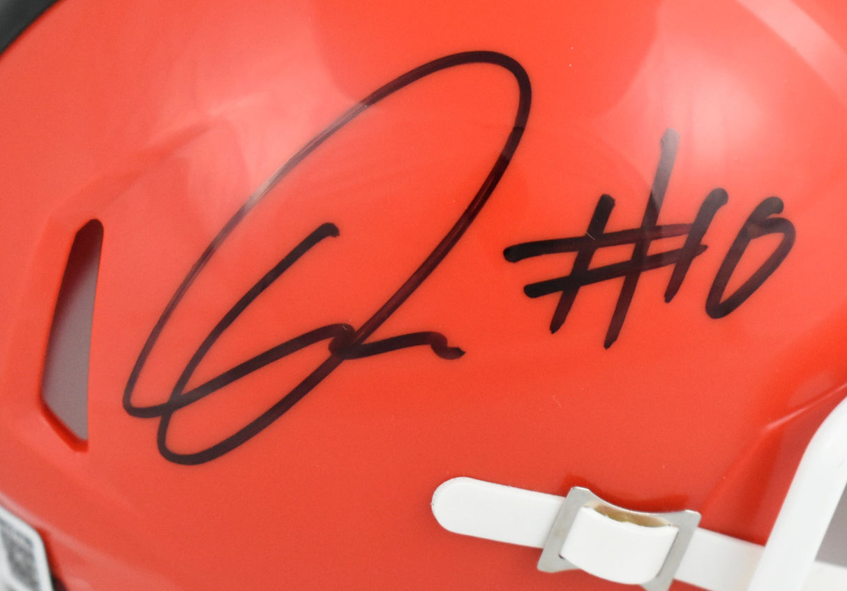 Quinshon Judkins Autographed Cleveland Browns Speed Mini Helmet - Beckett W Holo