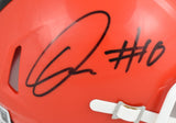 Quinshon Judkins Autographed Cleveland Browns Speed Mini Helmet - Beckett W Holo