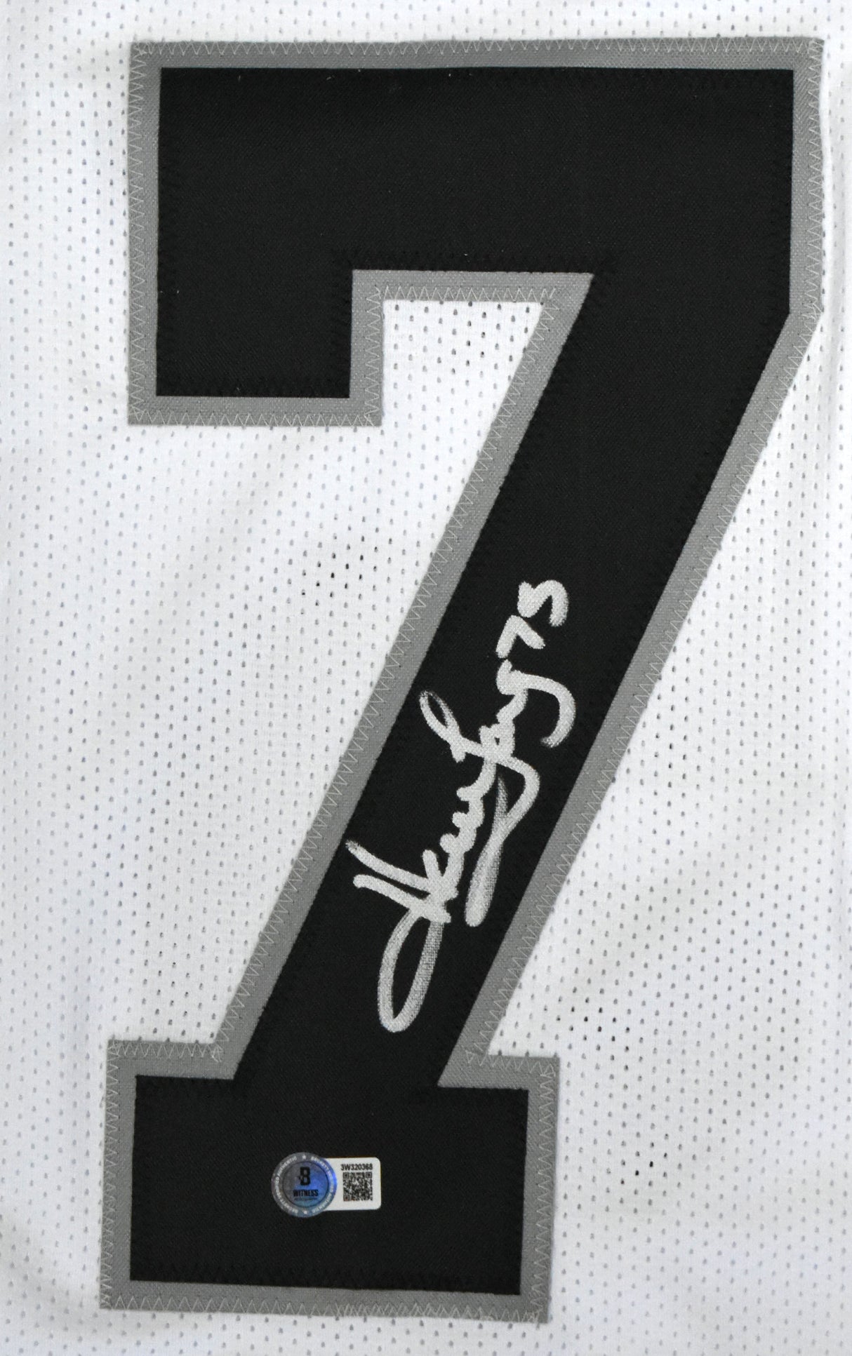 Howie Long Autographed White Pro Style Jersey - Beckett W Hologram *Silver