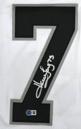 Howie Long Autographed White Pro Style Jersey - Beckett W Hologram *Silver