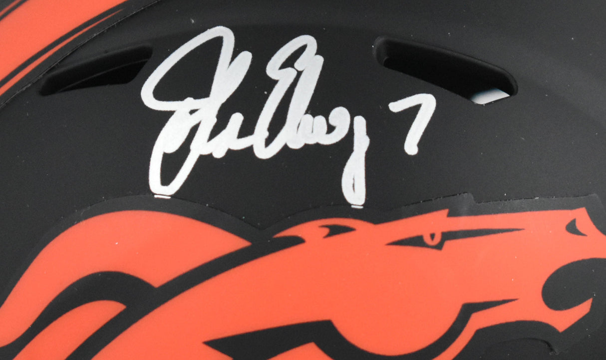 John Elway Autographed Denver Broncos Eclipse Speed Mini Helmet - Beckett W Holo