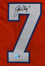 John Elway Autographed Orange Pro Style Jersey - Beckett W Hologram *Black