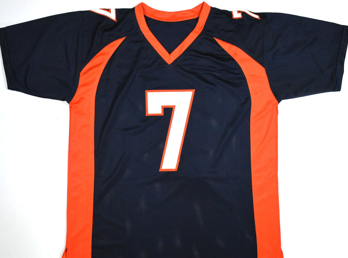 John Elway Autographed Blue Pro Style Jersey - Beckett W Hologram *Black