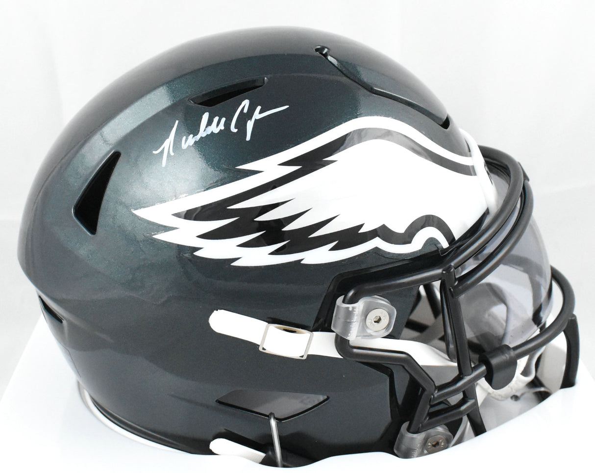 Randall Cunningham Autographed Eagles Mid-Size SpeedFlex Helmet - Beckett W Holo