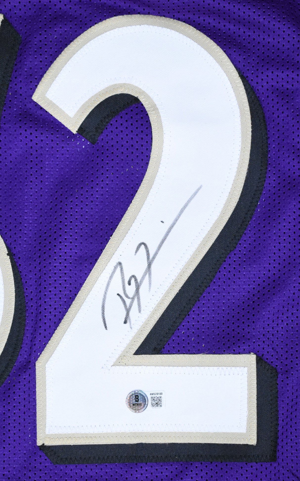 Ray Lewis Autographed Purple Pro Style Jersey - Beckett W Hologram *Black