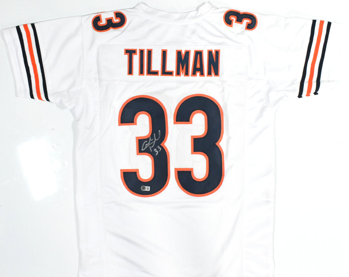 Charles Tillman Autographed White Pro Style Jersey - Beckett W Hologram *Silver