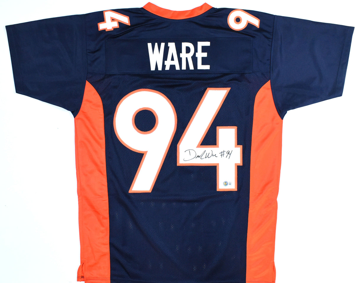 DeMarcus Ware Autographed Blue Pro Style Jersey - Beckett W Hologram *Black