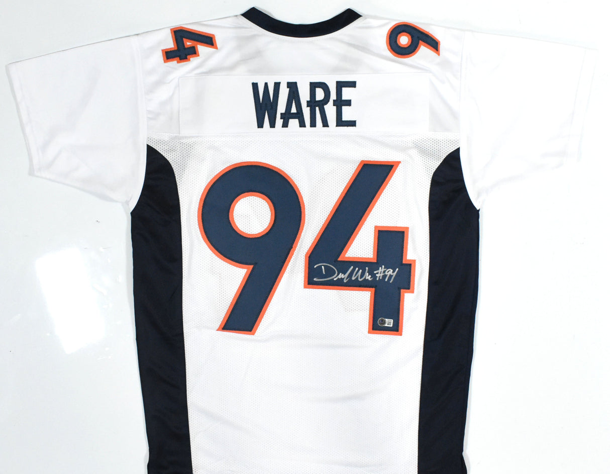 DeMarcus Ware Autographed White Pro Style Jersey - Beckett W Hologram *Silver